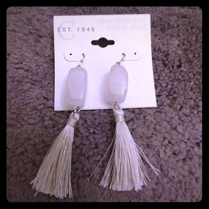 NWT Sem-Precious Pale Pink Tassel Earrings